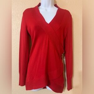 G by GUESS Red Cross Body Designed Long Sleeved Sweater Sz M